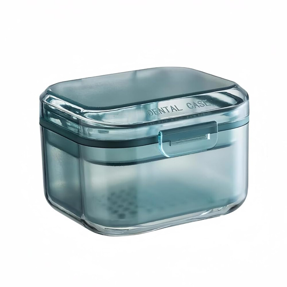 Leak Proof Denture Bath Cup Portable Soaking Box With Strainer For Dentures And Braces
