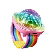 Stage Light Compact Suction Cup Rainbow Wrist Bouncing Disco Light Pink For Parties