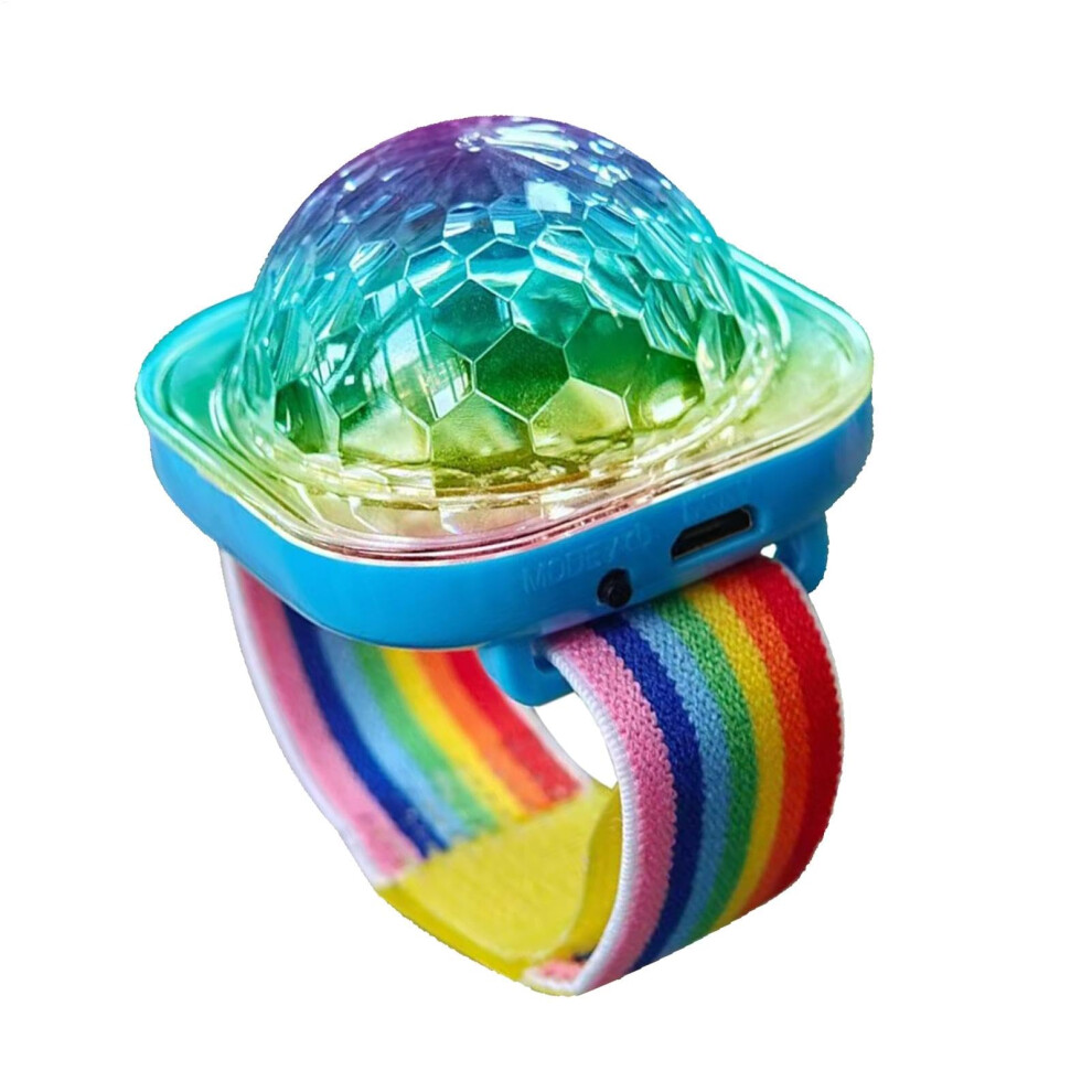 Ed Bracelet Led Stage Watch Colorful Flashing S Usb Rechargeable Sound Activated Disco Ball Light/Blue 9393856466962