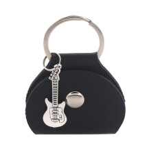 Guitar Pick Holder PU Leather Guitar Pick Case Keychain Bag For Guitar Plectrums Compact Pick Case For Guitar Players