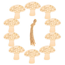 10 Stück Holz Pilz Anhänger Form Deko