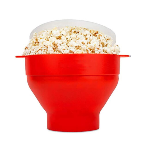 Silicone Microwave Popcorn Maker Foldable Popcorn Bowl With Lid