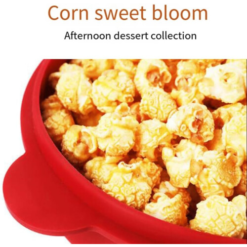 Silicone Microwave Popcorn Maker Foldable Popcorn Bowl With Lid 1