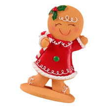Miniature Gingerman Figurine For Christmas-L Girl crutches