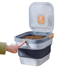 Pet Food Keeper Collapsible Pet Food Container Portable Cat Feed Storage Yellow Lightweight Rice Dispenser