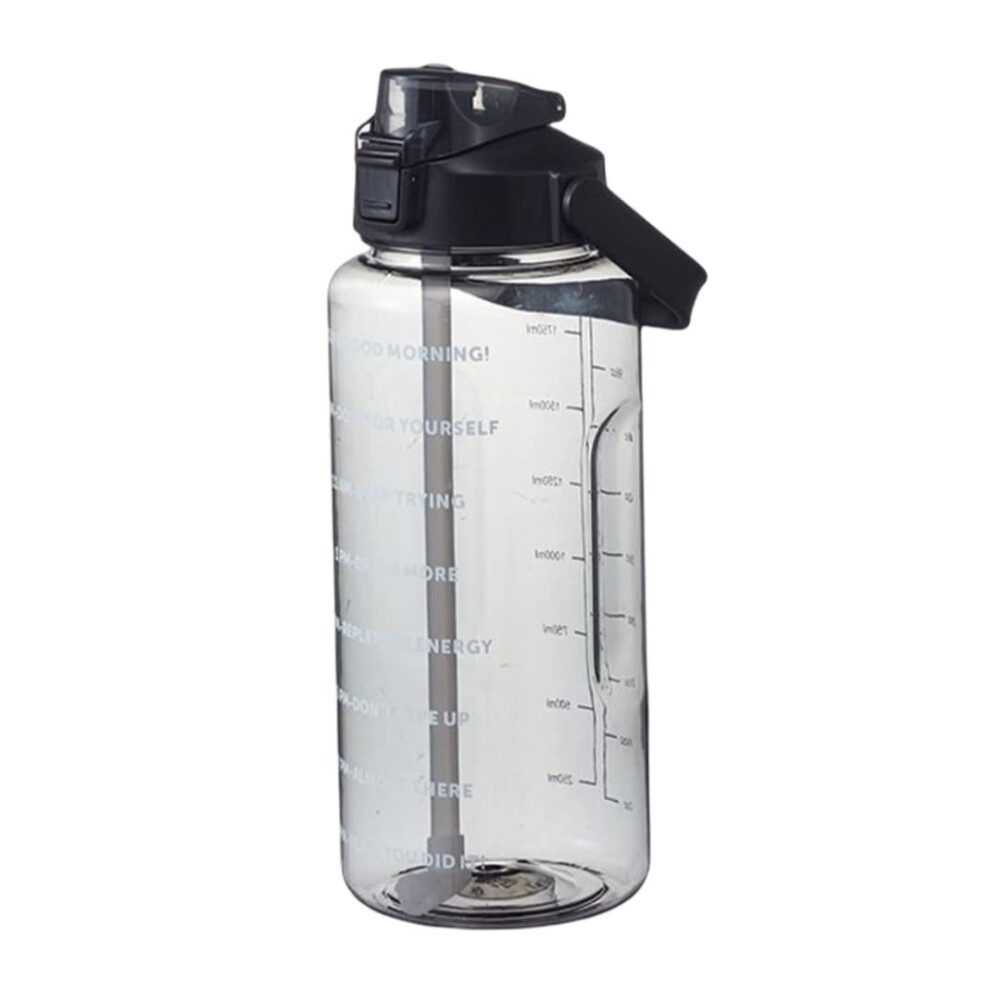 Sport Water Bottle 2L Capacity With Straw Time Marker Handle Motivational Gym Bottle For Fitness