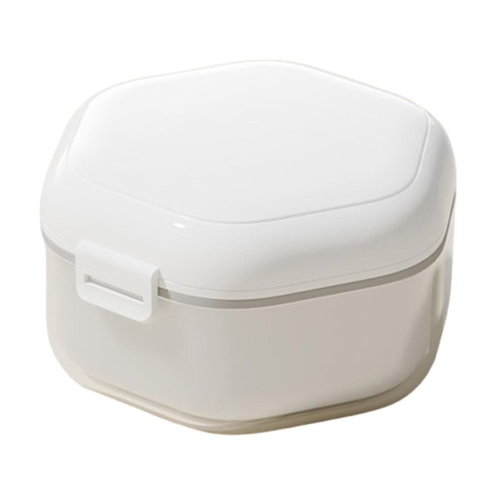 False Teeth Container Leakproof Denture Case Mouth Guard Case Travel Three-Layer Portable Cleaning Container