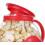 Microwave Popcorn Maker Bucket-Style Microwave Bowl Mini With Silicone Lid Red 2