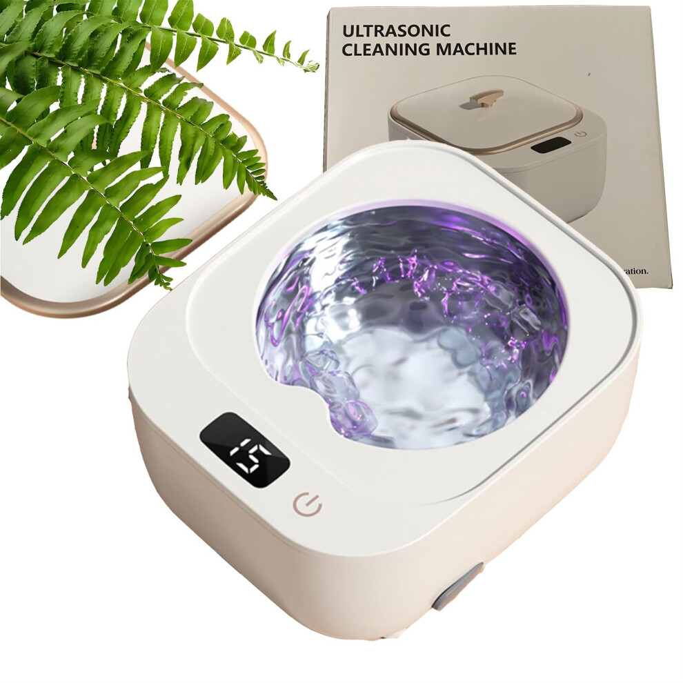 White Rechargeable Ultrasonic Denture Cleaner Professional Ultrasonic Cleaner For Dentures Orthodontic Appliances Braces