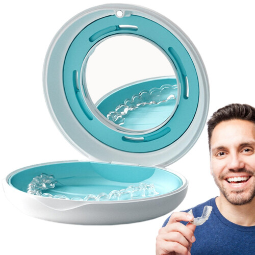 Retainer Case Braces Case Mouth Guard Case Teeth Aligner Case Partial Denture Night Case White
