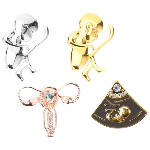 4St Uterus Kleding Speld Premium Metalen Versiering