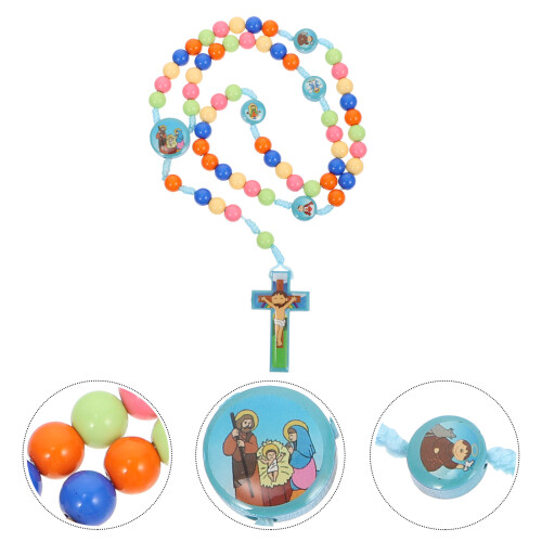 Acrylperlen Halskette Mit Holzanhänger Für Kinder 2