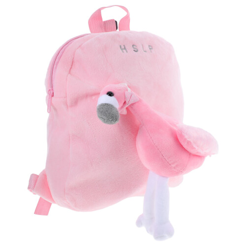 flamingo rucksack plüsch für kinder dunkelrosa