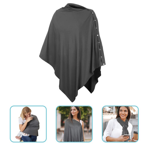 Dark Grey Breathable Nursing Poncho Multipurpose Baby Cover 2