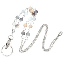 Simple Bead Badge Clip Edelstahl Kette Lanyard Ausweis Hülle Halskette