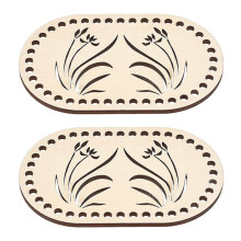 2Stk Holz Diy Taschenboden Manuell Ellipsenförmiger Häkel Taschenboden
