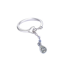 herz-liebesring mit verlängerungskette, -fingerring silber