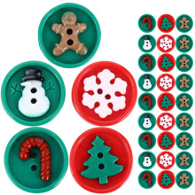30Stk Harz Cartoon Weihnachten Knöpfe Löcher DIY Nähknöpfe