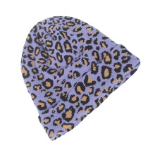 Purple Leopard Damen Wollmütze Warm Für Herbst Winter