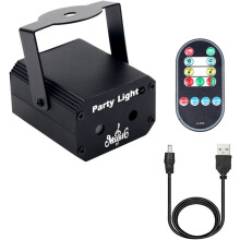 LED Stage Light 32 Pattern Effects USB Powered Mini DJ Party Lighting Remote Control Home Karaoke KTV Bar Christmas Rave