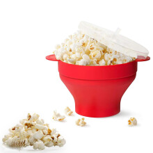 Popcorn Microwave Foldable Silicone Popcorn Container Foldable Popcorn Popper For Party Home Kitchen Red