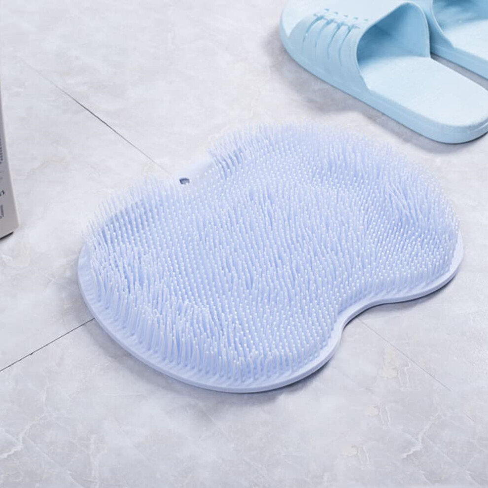 Blue Shower Foot & Back Scrubber, Non-Slip Suction Cups Massage Pad, Foot Cleaner For Shower, Foot Massager & Back Scrubber
