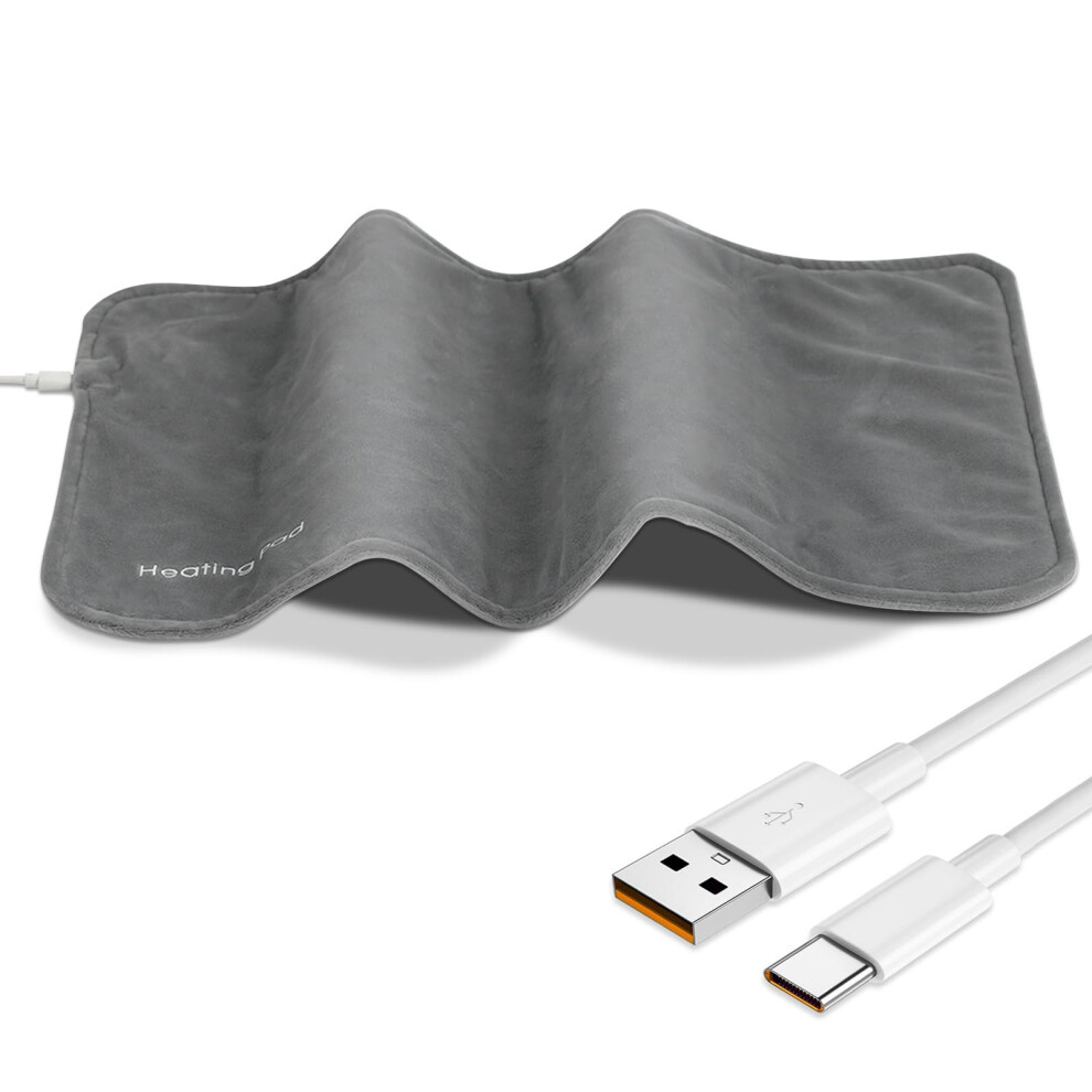 Heating Pad 12x24 Inches For Back Shoulders Neck Knees Legs Pain Arthritis Type-C Constant Temp Far-Infrared Therapy