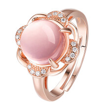 natürlicher rosengranat ring mit roségold galvanik für