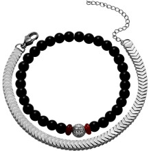 1 Set Doppellagige Perlenarmbänder Herren Armschmuck