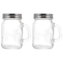 2Stk Glas Gewürzflaschen Salz- Und Pfefferstreuer Bunte Bbq-Flaschen