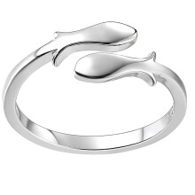 1St - -Ring, Verstellbarer Feiner Drahtzieh-Ring (Silber)