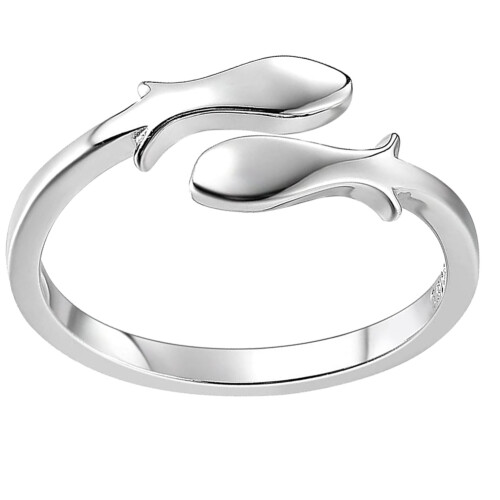 1St - -Ring, Verstellbarer Feiner Drahtzieh-Ring (Silber)
