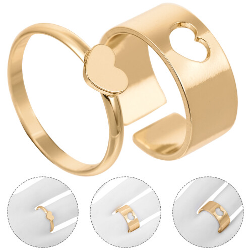 2Stk Paarringe Romantische Finger Ringe Geschenke 2