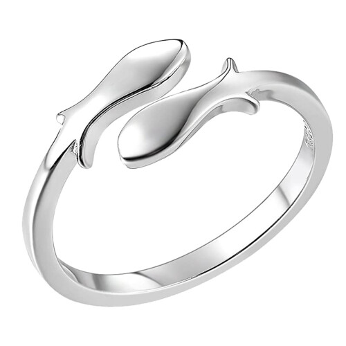 1St - -Ring, Verstellbarer Feiner Drahtzieh-Ring (Silber) 1