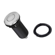 Air Switch Push Button Toilet Flush Replacement Metal Pneumatic Switch Black Compatible With Standard Toilet Valves
