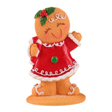 Resin Gingerman Figurines Christmas Table-S Girl crutches