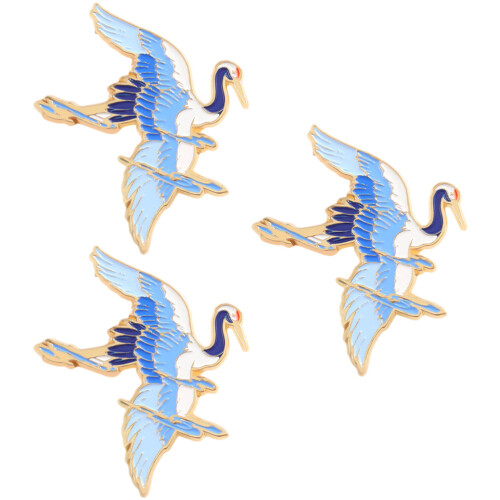 3 Kraanvogel Kraag Broches Kledingdecor