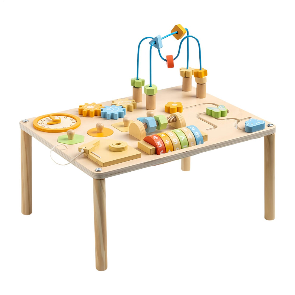 Montessor Activity Table With Shape Sorter Multi-Sensory Learning For Toddlers And Preschoolers 15.55x11.61x12.99 Inches