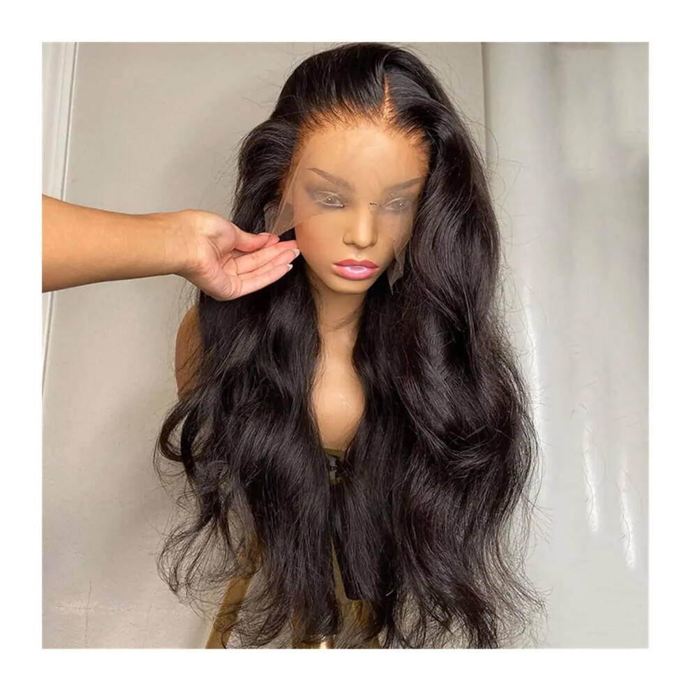 Wigs For Women 100% Human Hair 40 Inch Hd Lace Front Wig 13X6 Body Wave Lace Front 13X4 Loose Wave Frontal Wig Glueless Black