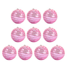 Festival Kerstornament Spiegelbol met reflecterende-Roze 4cm