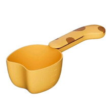 Spoon And Clip Grains Scooping Tool Lovely Cats Design Kitchen Tool Yellow Plastic For Pet Food And Grain Storage