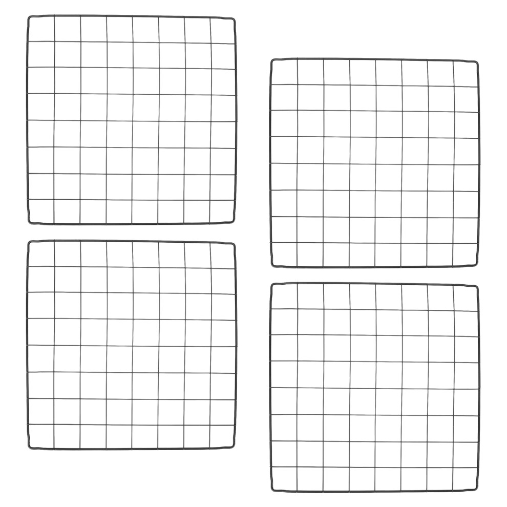 4 Sztuki Arkusze Do BoksóW Dla PsóW, Siatki Z ŻElaznych PlotóW Czarne-image