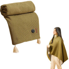 Portable Heated Blanket Shawl USB Electric Wearable Shawl For Women 3 Heating Levels Model B