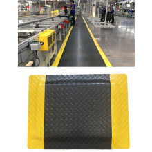 Anti Fatigue Mats Commercial Grade Diamond Plate PVC Non Slip Ergonomic Standing Mat 27.6 X 23.6 In Black Yellow