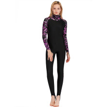 Stretch Wetsuit for Women Front Zip Hooded Full-Body One-Piece for Snorkeling, Scuba Diving, Surfing Purple XL