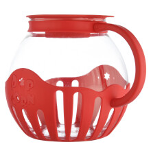 Microwave Popcorn Bowl Glass BPA-Free Dishwasher Safe Silicone Lids Red High-Temperature Resistant