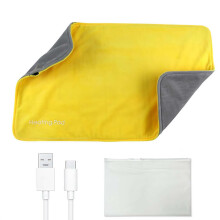 Portable 5V Electric Heat Pad USB Powered Graphene Heating Pad IPX7 Waterproof 10W Energy Saving For Neck 1-Set Yellow