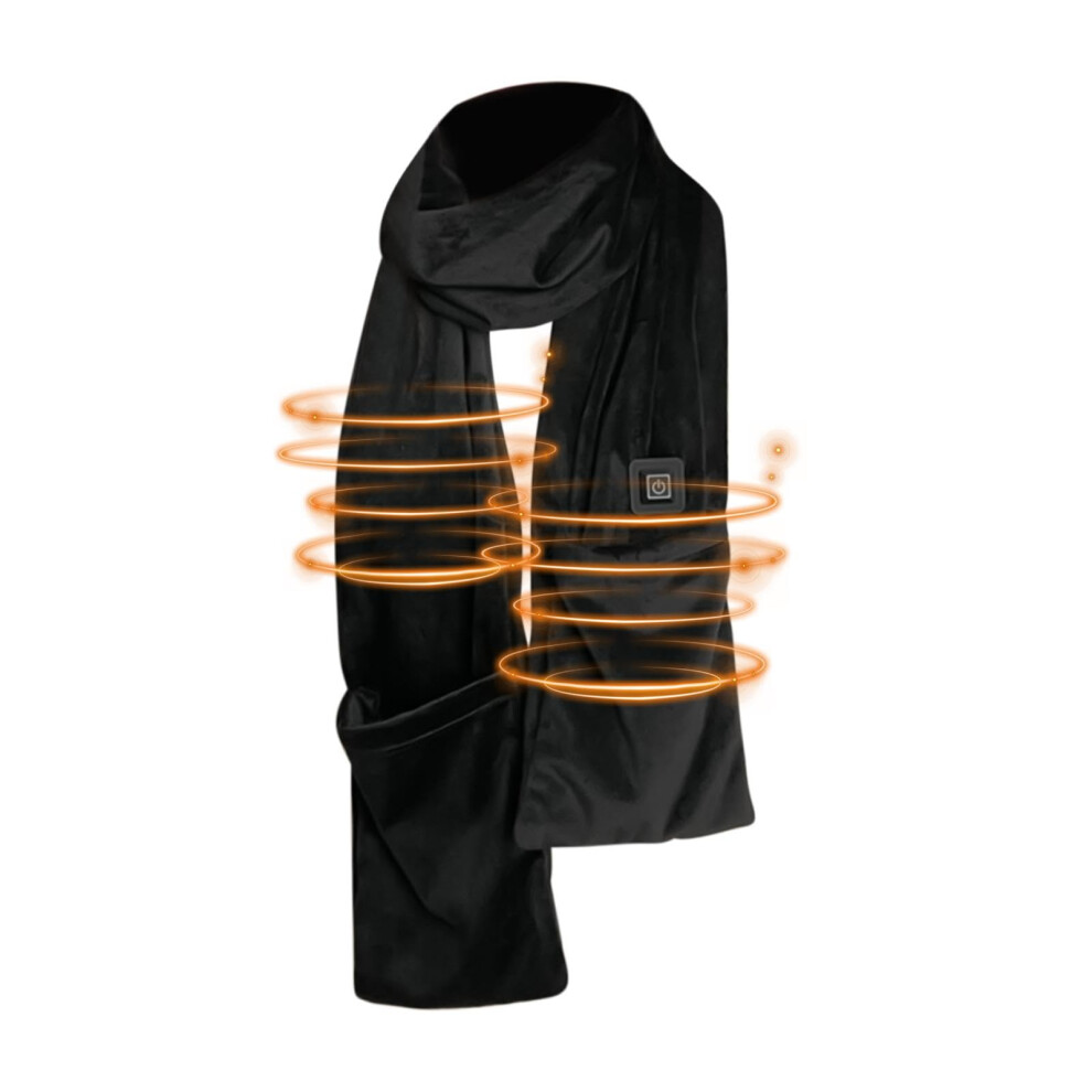 Neck Warmer Wrap 5V Usb Heating Pad, Electric Neck Heating Shawl, 3 Temperature Settings, Washable, Black 9393856473076