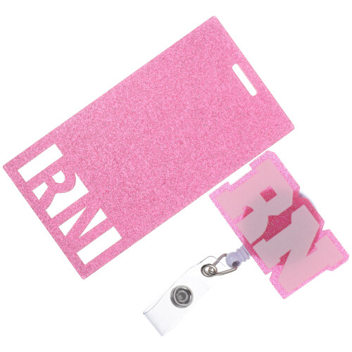 Suporte Para Crachá Com Glitter Acrílico E Clipe De