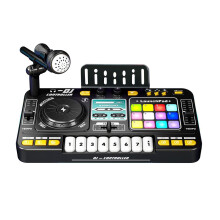 Baby DJ Table For Kids, Kids DJ Decks, Adjustable Height, 12-Inch Decks, Plastic Construction, Blue